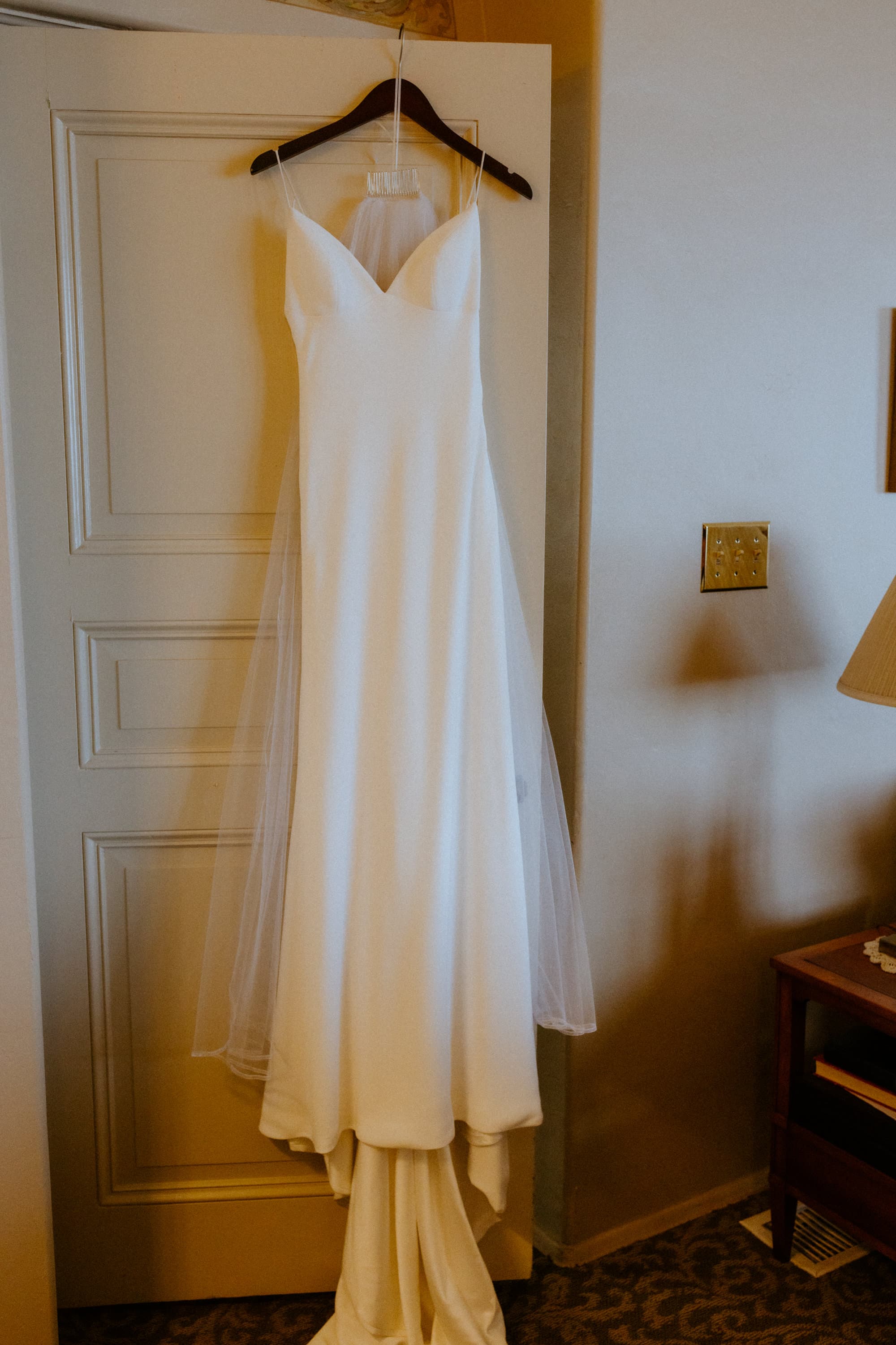 The bride's beautiful wedding gown.